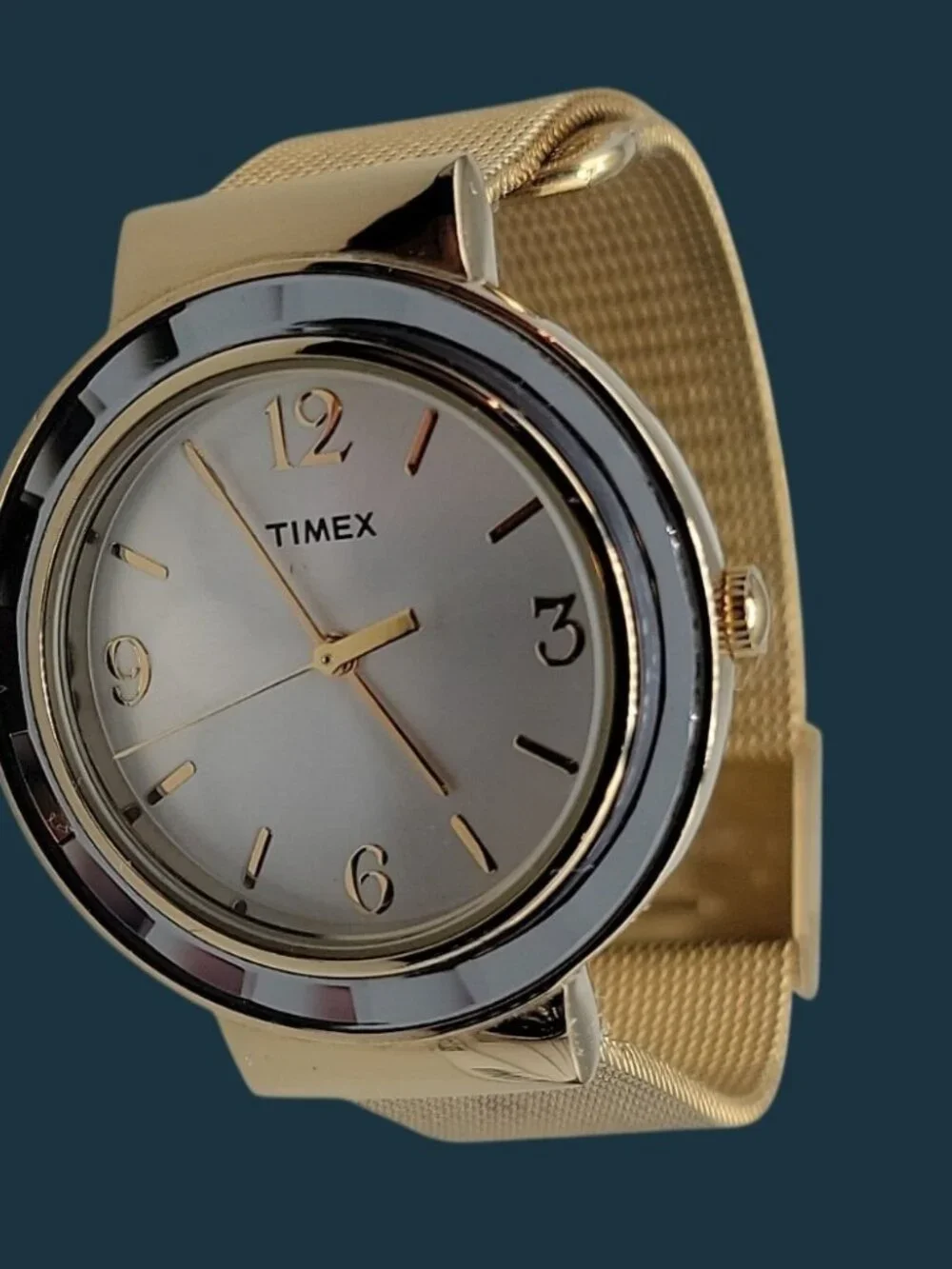 Timex Ameritus T2P197 Gold-Tone Mesh Band Women’s Watch 31mm White Dial 7.5